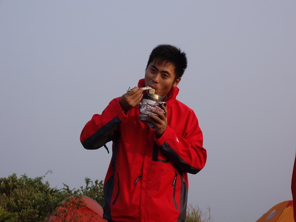 Tony eating breakfast